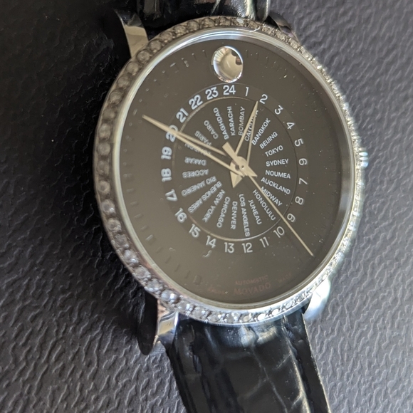 Movado Other - Movado Black and Silver World Time Watch